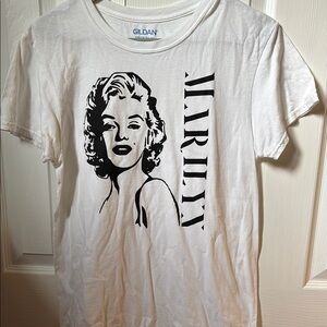 Marilyn Monroe White Graphic Short Sleeve T-Shirt